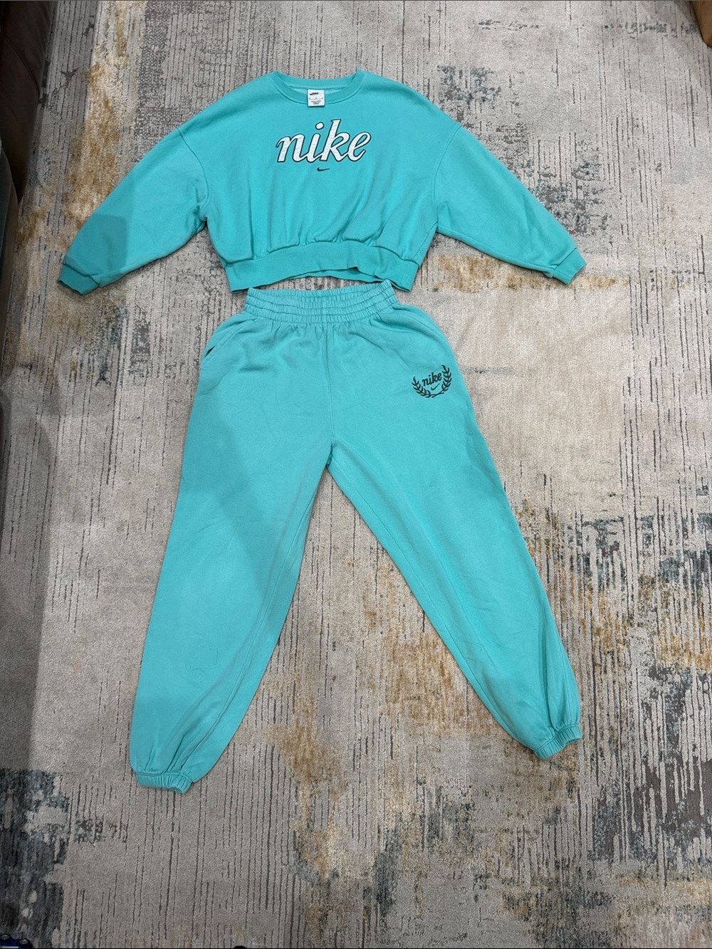 Nike Kids Turquoise Jogger Sweatpants - Soft Elastic Waist